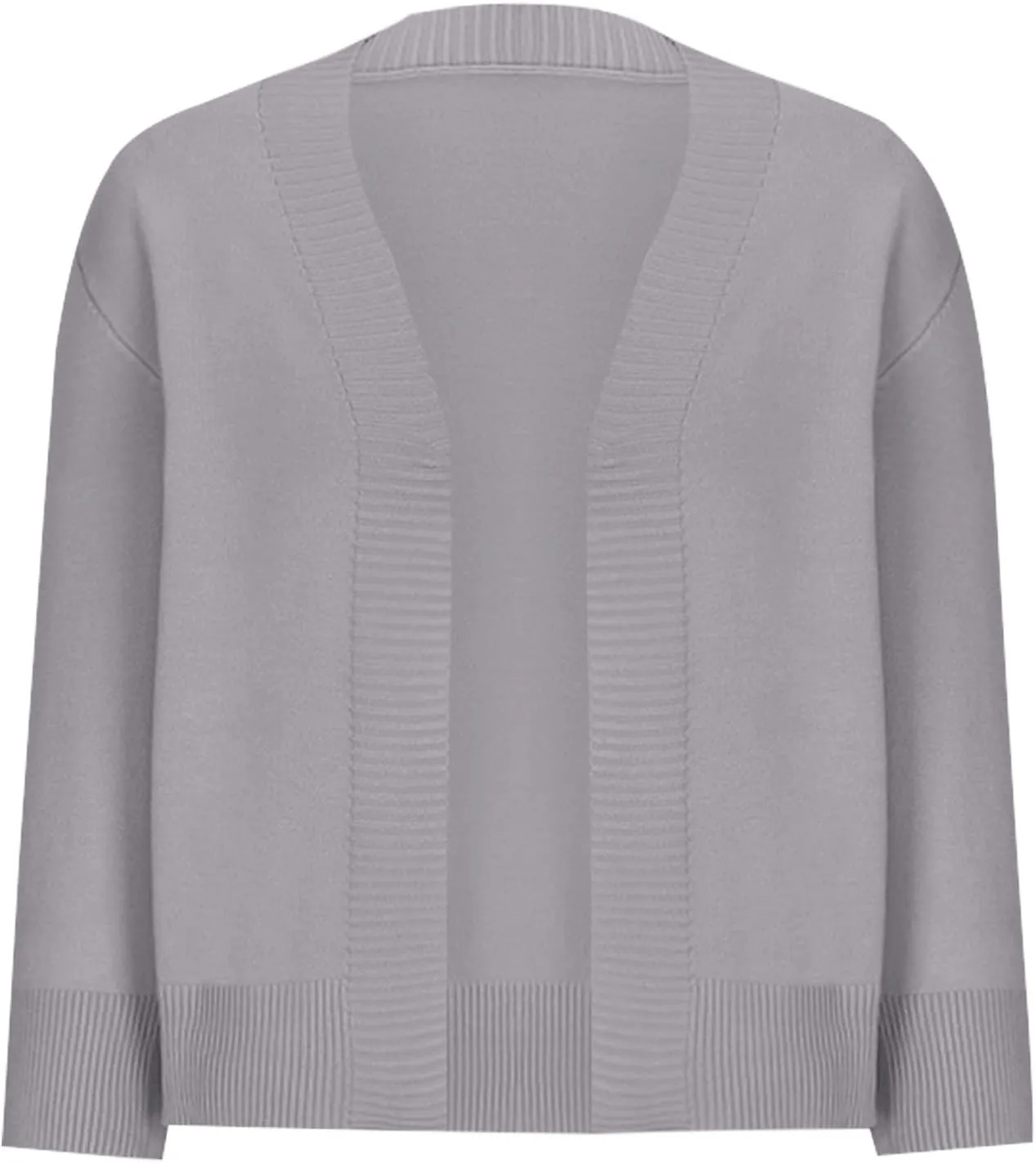 3/4 Sleeve Cardigan for Women Crochet Cropped Cardigan Cable Knit Cardigan Lightweight Casual Cardigan Solid Cardigan