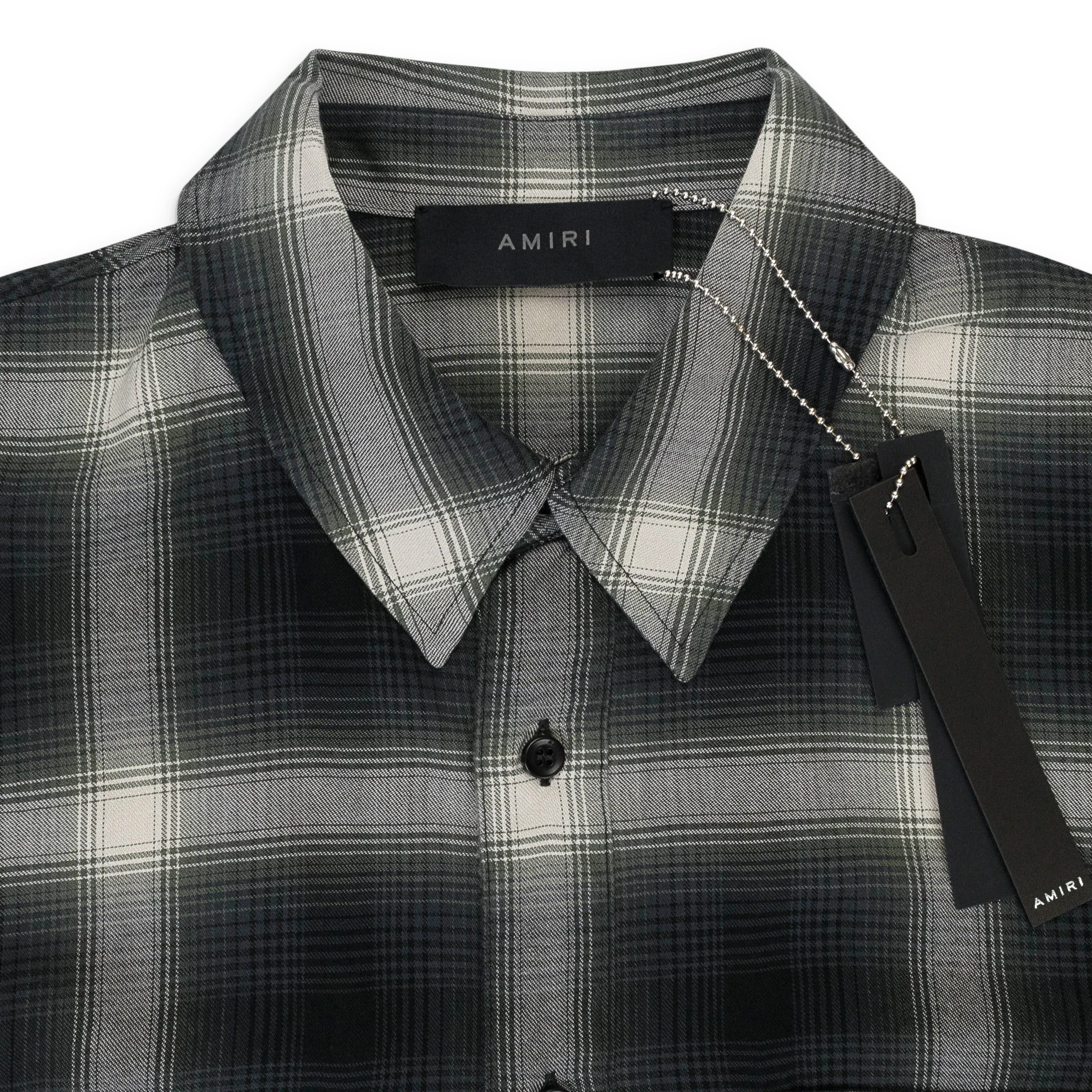 AMIRI BLEACH BANDANA PLAID MULTICOLOR BUTTON DOWN SHIRT