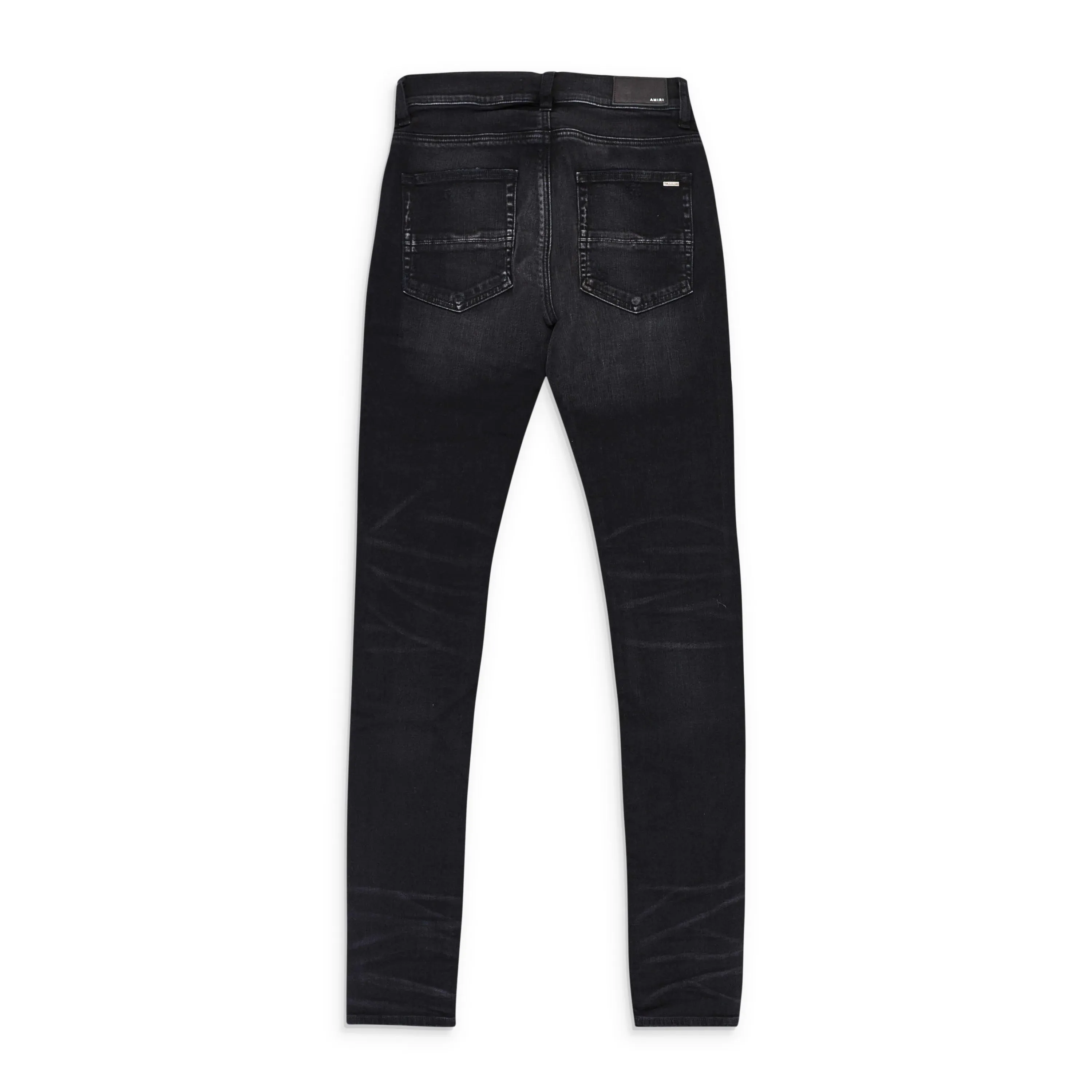 AMIRI PLAID THRASHER BLACK SKINNY JEANS