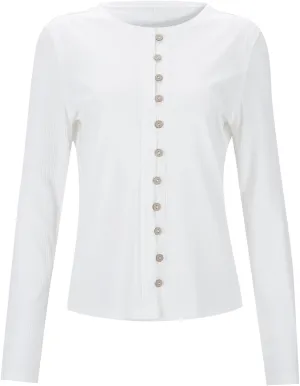 Cropped Cardigan for Women Casual Long Sleeve Button Up Solid Color Sweater Shirt Trendy Open Front Loose Fit Coats