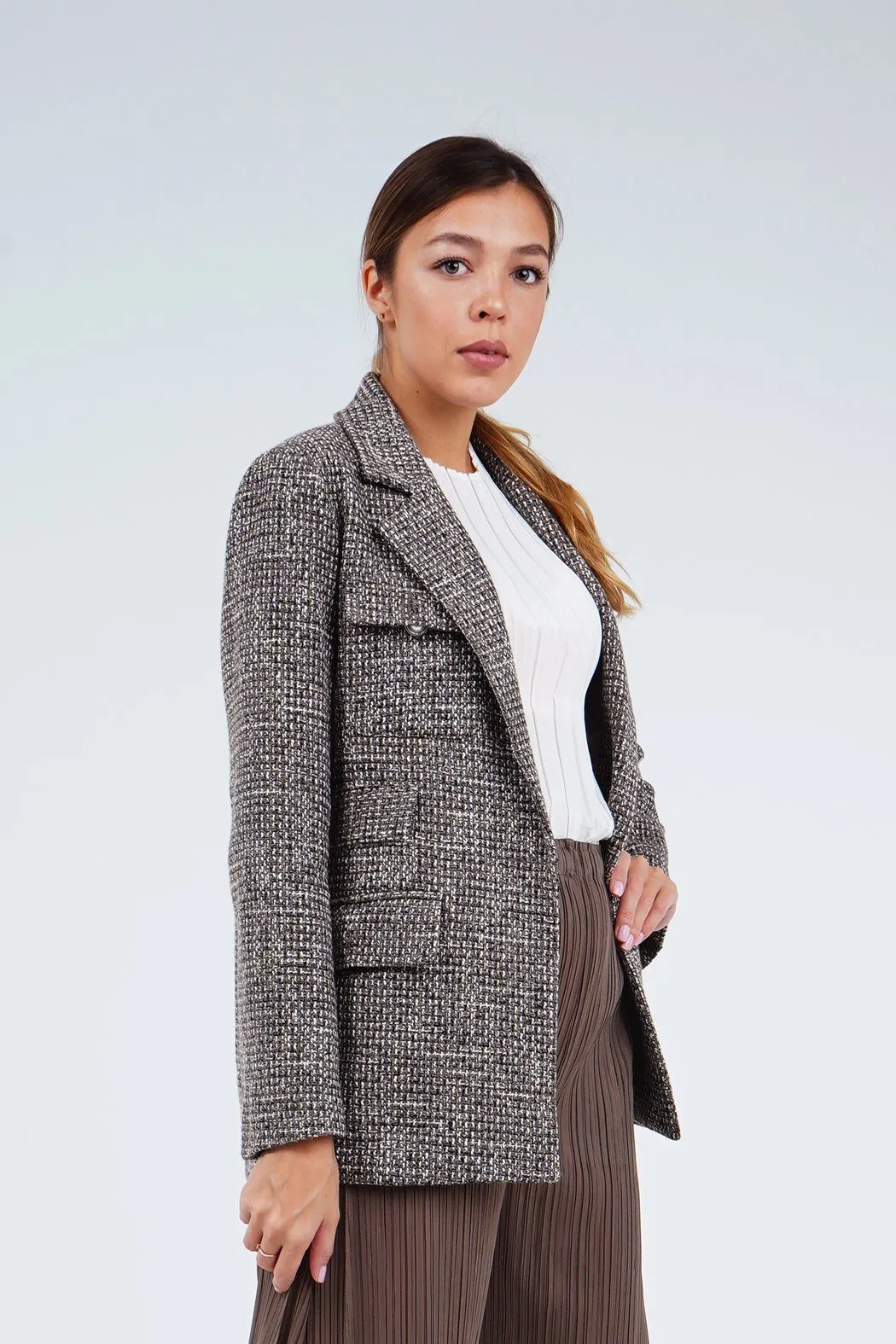 Eunice Button-up Jacket With Front Pockets
