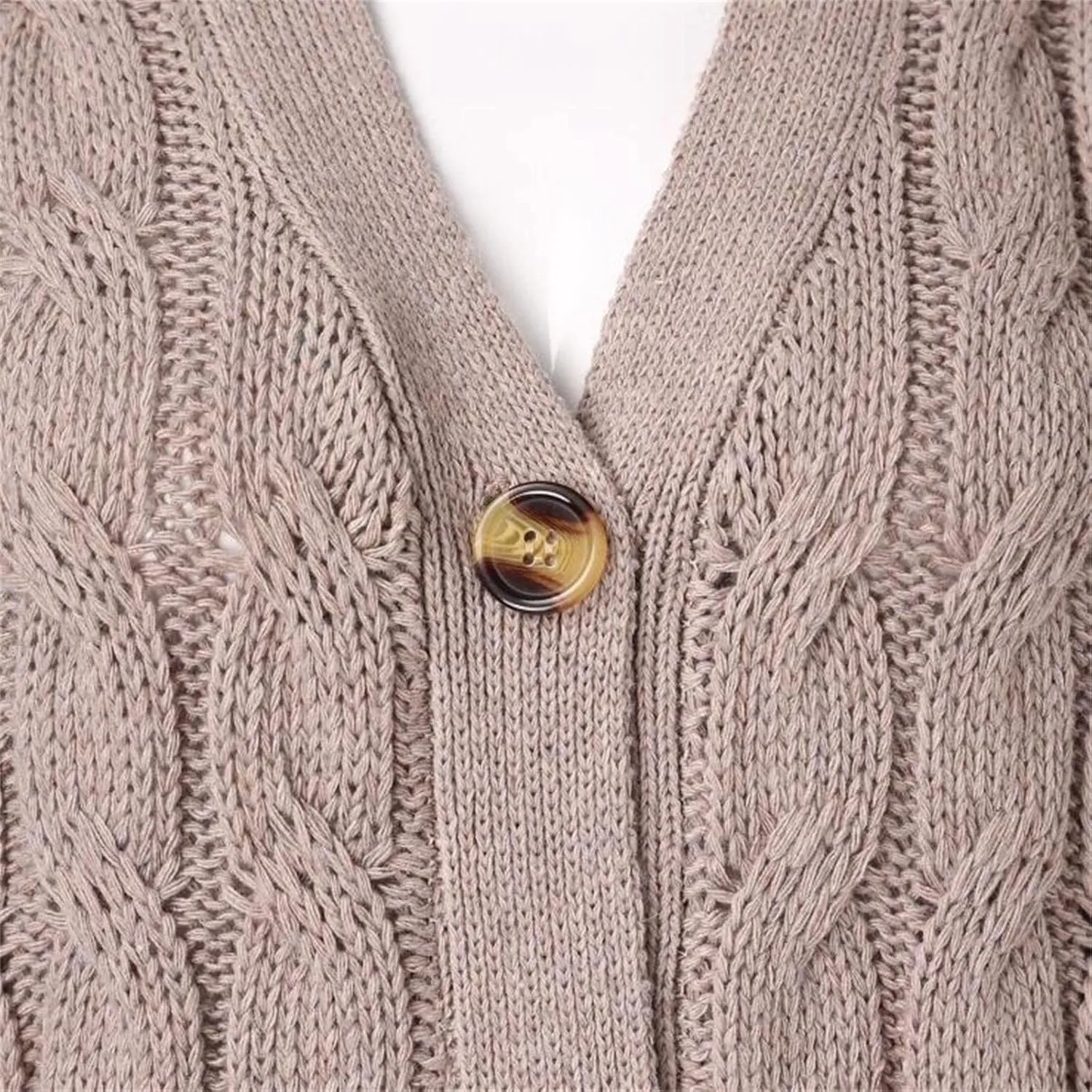 iLH Womens Autumn and Winter 2024 Cardigan New Long Fried Dough Cardigan Sweater Solid Button Pocket Cardigan Coat