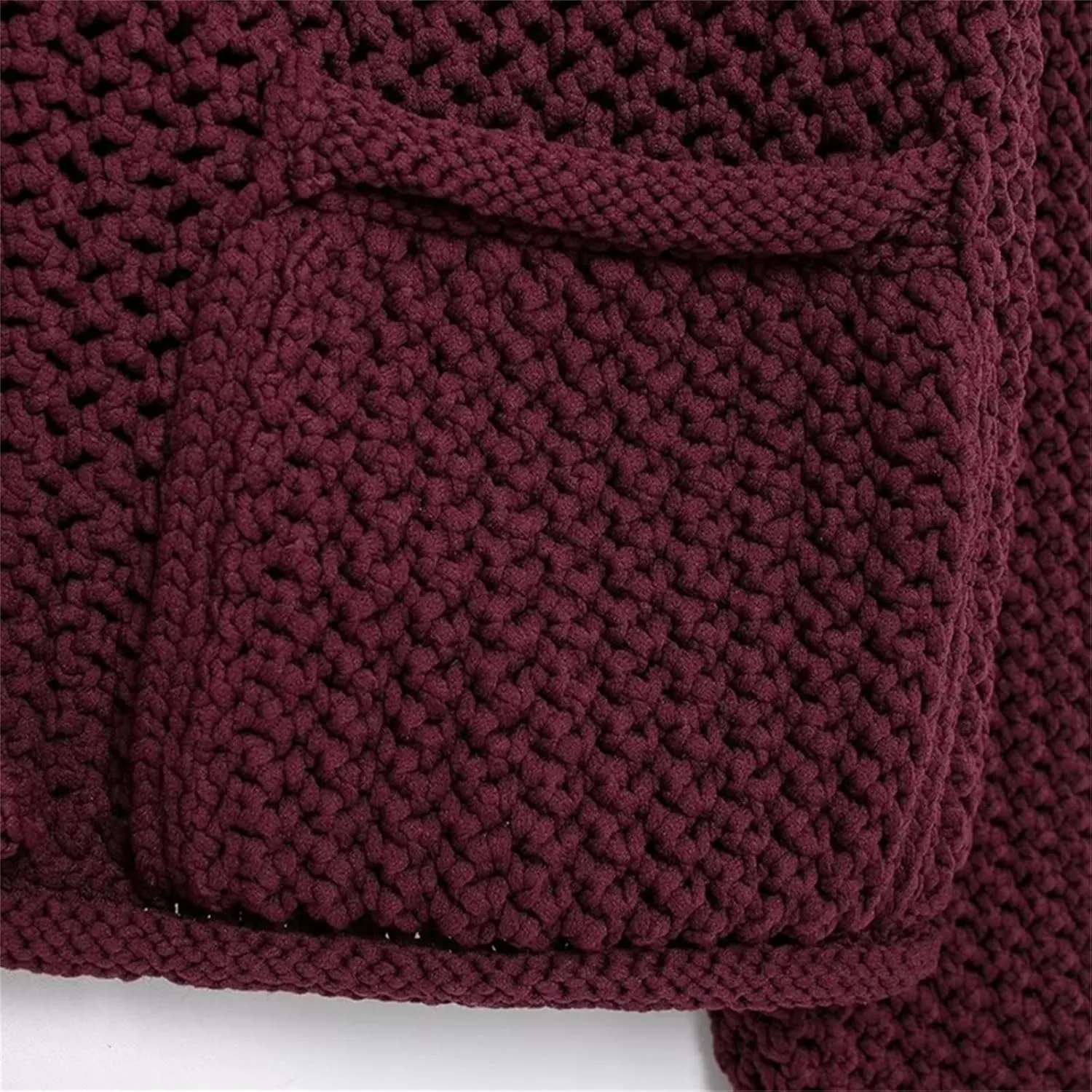 KEOMUD Women's Cropped Chunky Knit Cardigan Crochet Long Sleeve Button Down Open Front Sweater with Pockets Fall Outerwears