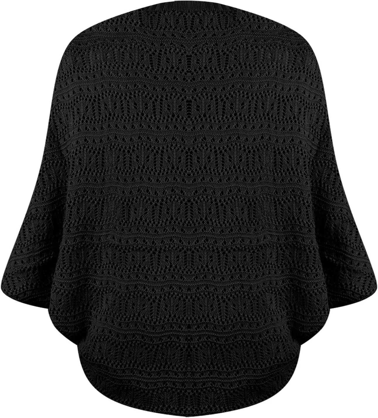 Oversized Cardigans for Women Casual Bat Sleeve Open Front Hollow Solid Color Sweaters 2024 Fall Loose Fit Outwear