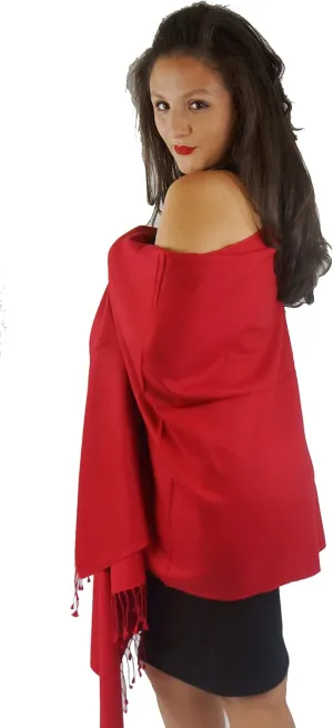 Pashmina Scarf-poncho-silk-blanket-cape-shawl-scarf-mens scarf-scarves for women-scarf for men-shemagh-keffiyeh-dress shawl (Indian Red)