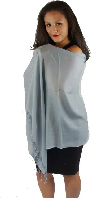 Pashmina Scarf-poncho-silk-blanket-cape-shawl-scarf-mens scarf-scarves for women-scarf for men-shemagh-keffiyeh-dress shawl (Silver Grey)