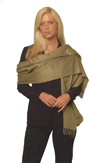 Pashmina Scarf-scarf-scarves-shawl-shawls-wool-Silk-Stole-dress shawl-poncho-ruana (Khaki Green)