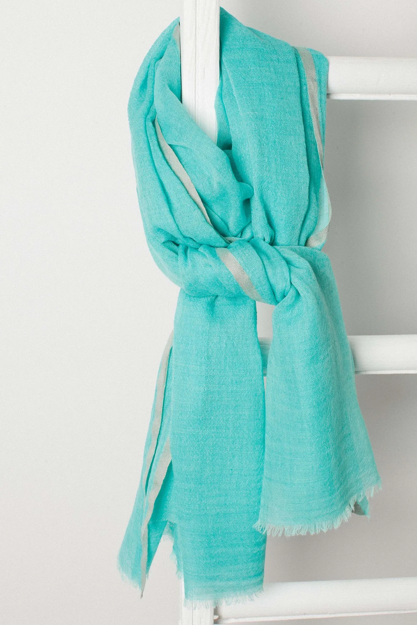 Turquoise Wool & Silk Scarf
