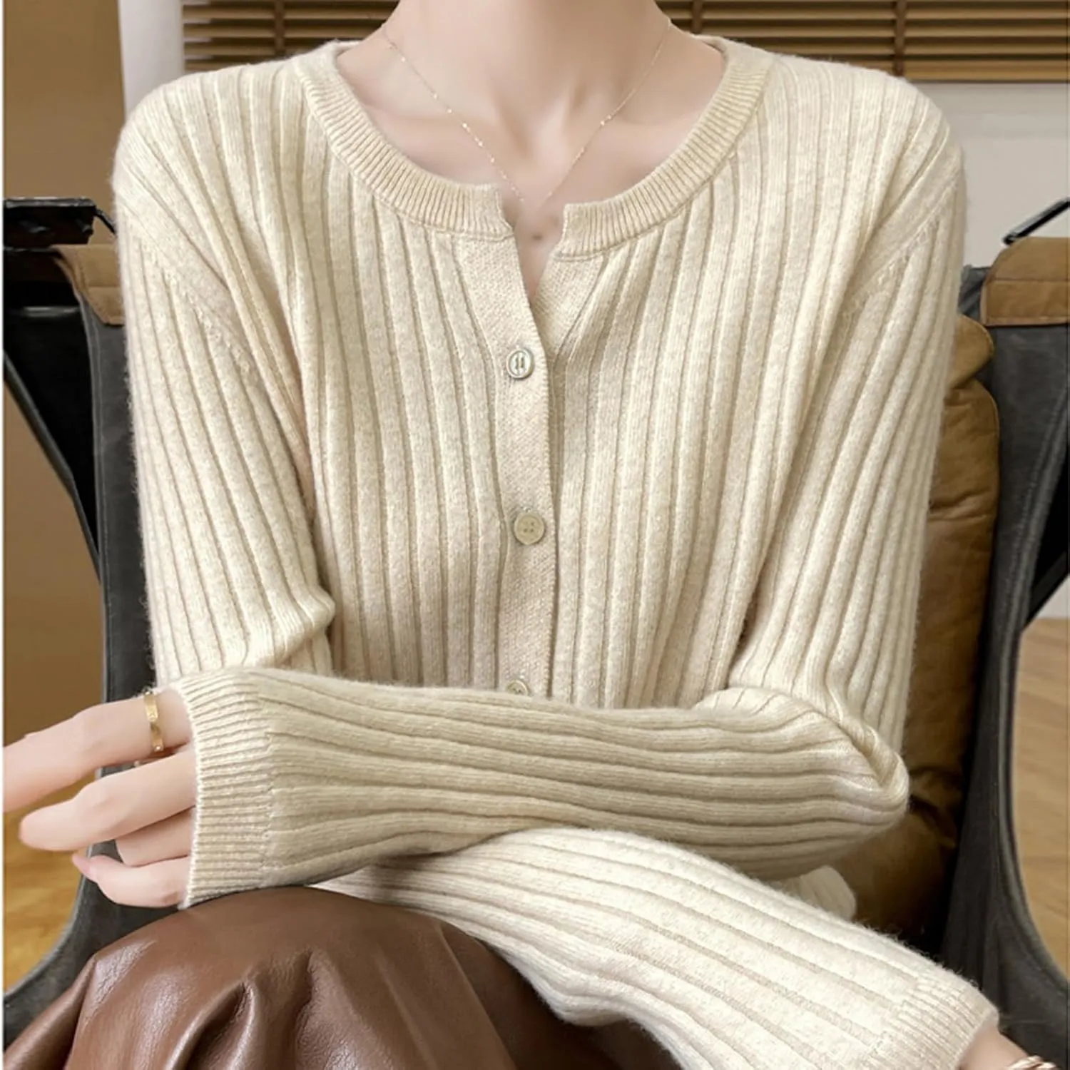 Women's Cropped Cardigan Button Sweaters Fall Trendy Knit Dressy Fashion Outfits Slim Cute Long Sleeves Shirts Tops